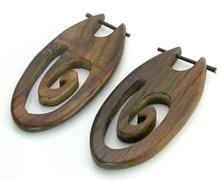 Spiral wood Body Jewelry