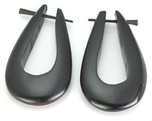 Elongated Drop Wood Body Jewelry